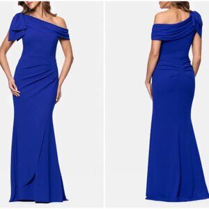 Xscape Evenings Bow Detail One-Shoulder Mermaid Gown